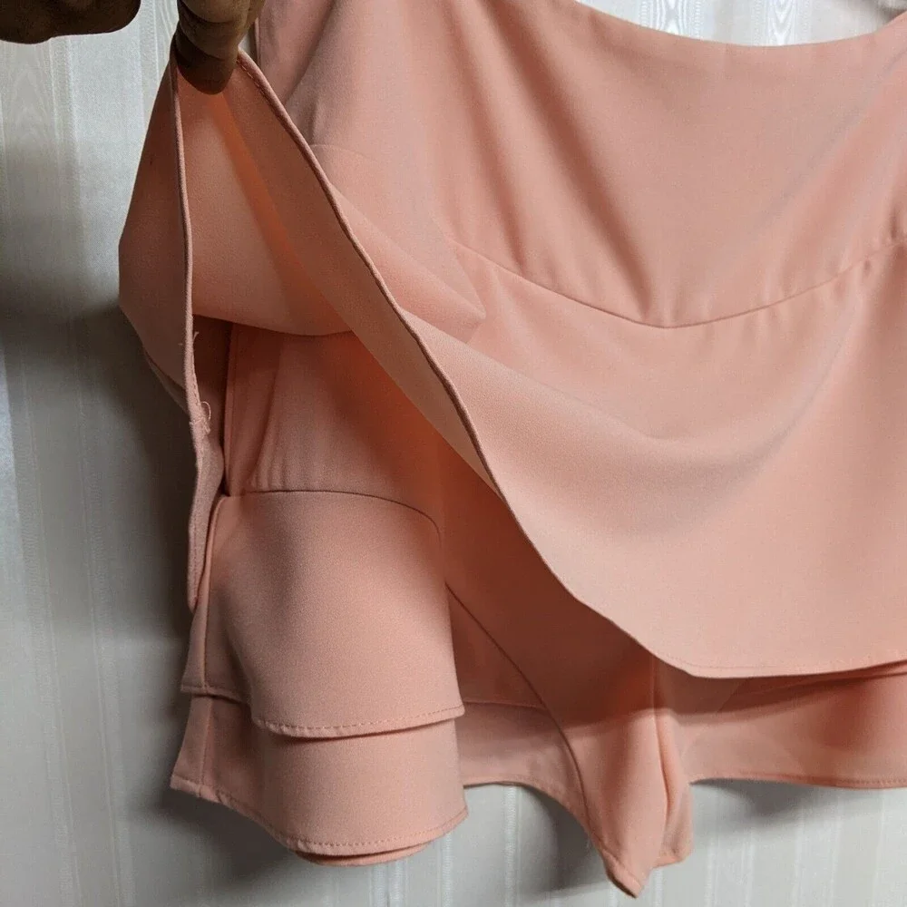 PrettyLittleThing (PLT) Skort Women Size 8 Ruffles Mini Skirt/Shorts Layers